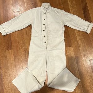 Caron Callahan white jumpsuit with embroidery